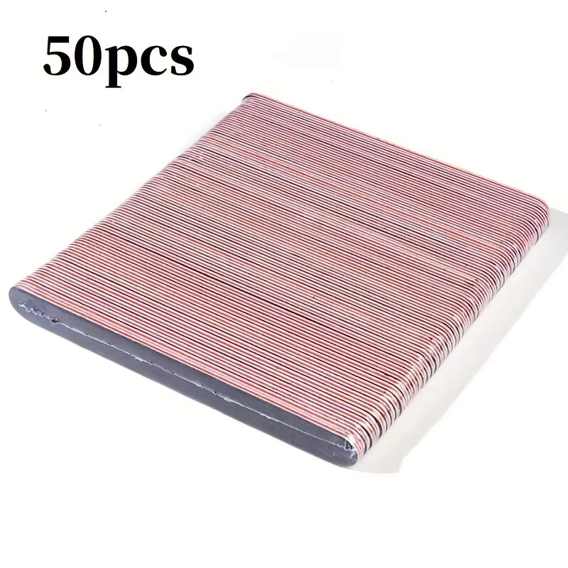 50-100 pièces limes à ongles, lime à ongles Pro 100/180 grain Double face pour ongles naturels et ac