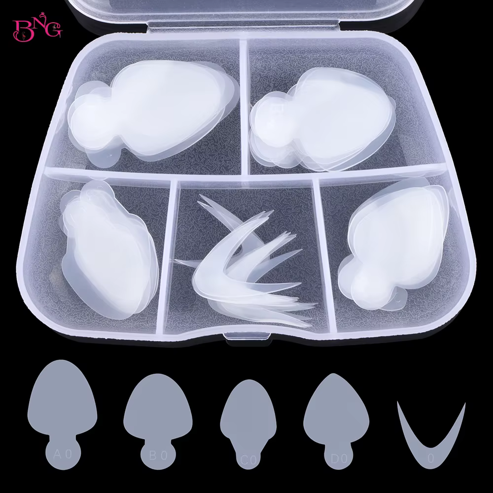 Coussinets en Silicone souple réutilisables, pochoir français, autocollant pour Gel pour ongles Poly