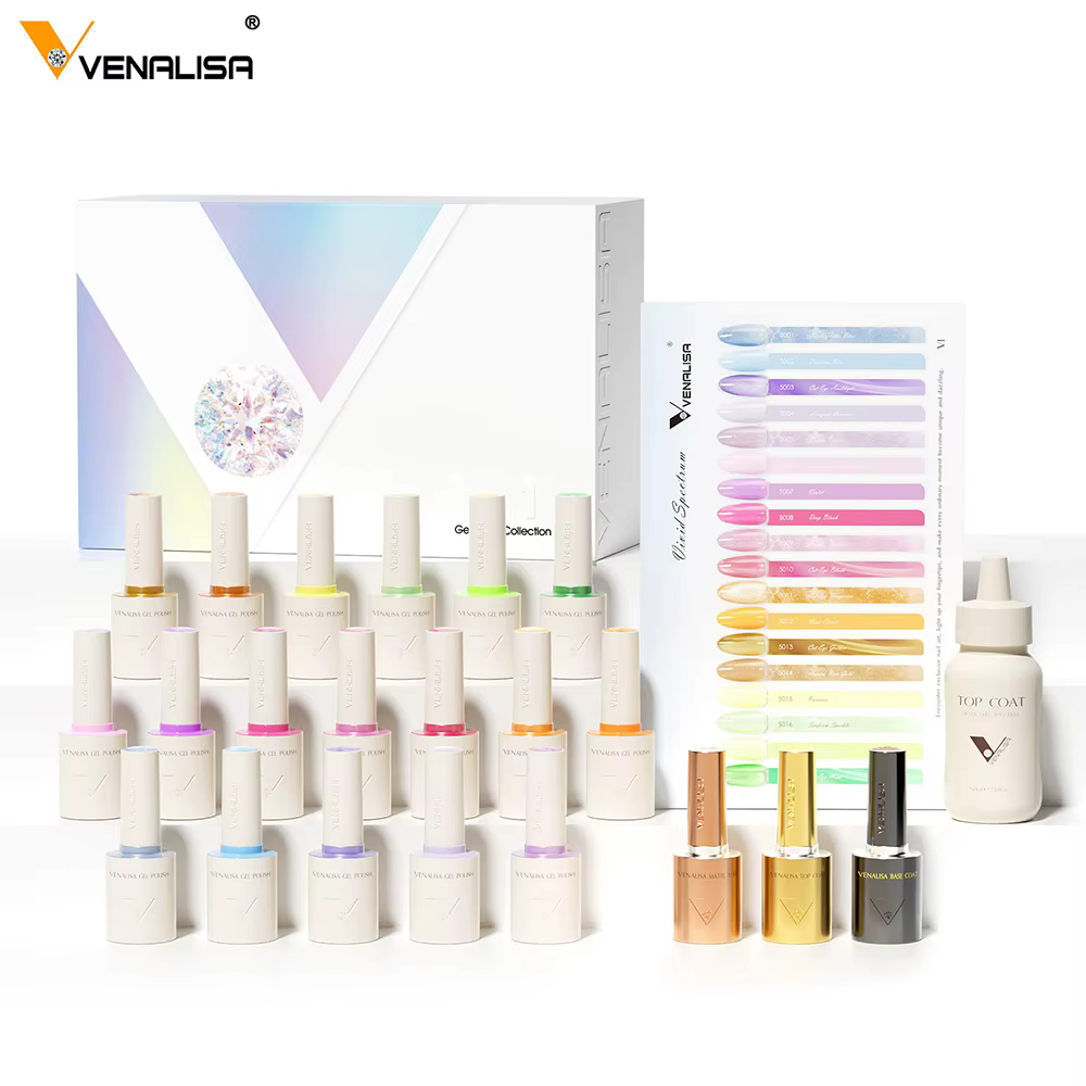VENALISA 10mI ensemble de vernis à ongles Gel HEMA/TPO gratuit végétalien UV LED trempage longue dur