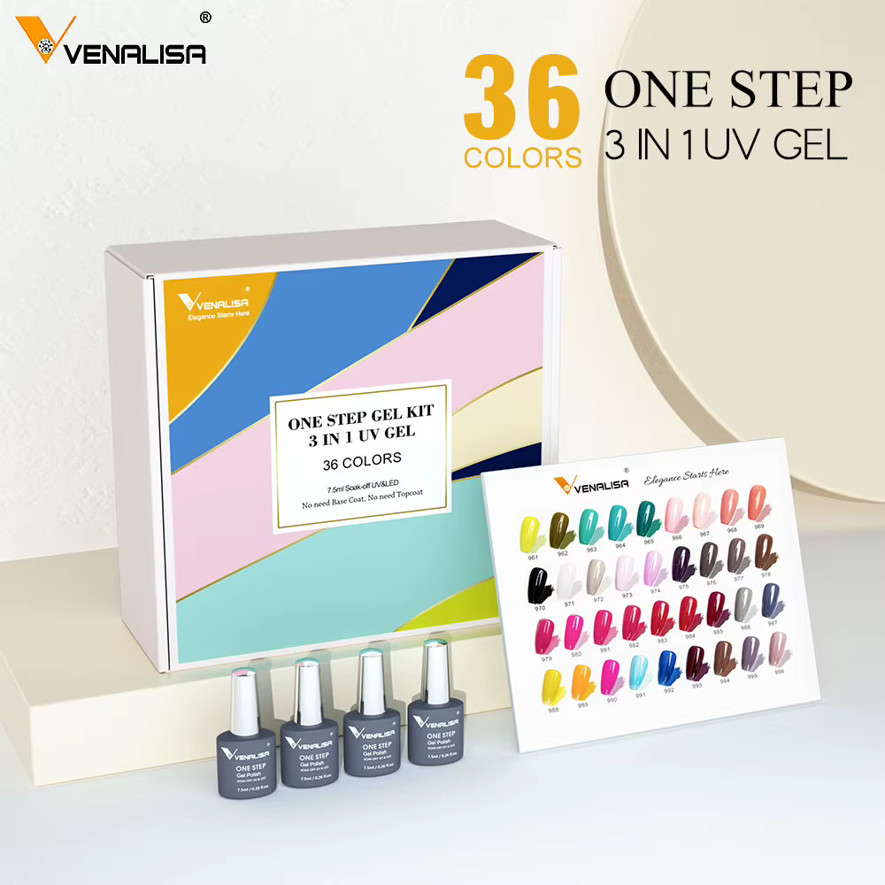 VIP5 VENALISA Kit de vernis à ongles Gel Hema gratuit nu rose paillettes magnifique couleur manucure