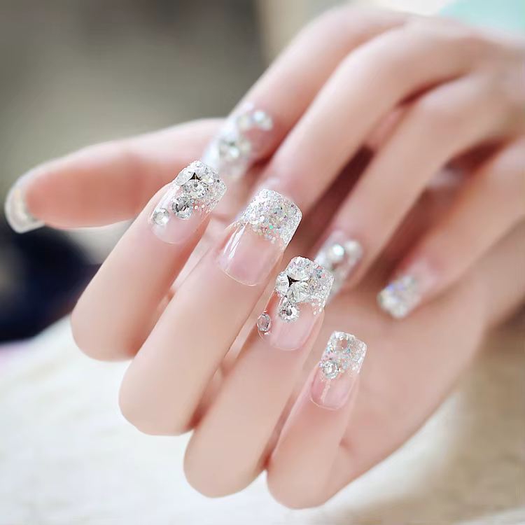 Faux ongles français courts, imprimé léopard, couverture complète, imperméable, amovible, à pression