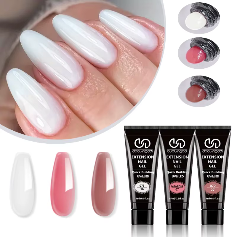 Gel d'extension d'ongles en poly pour allonger les ongles, facile à utiliser et facile à utiliser, a