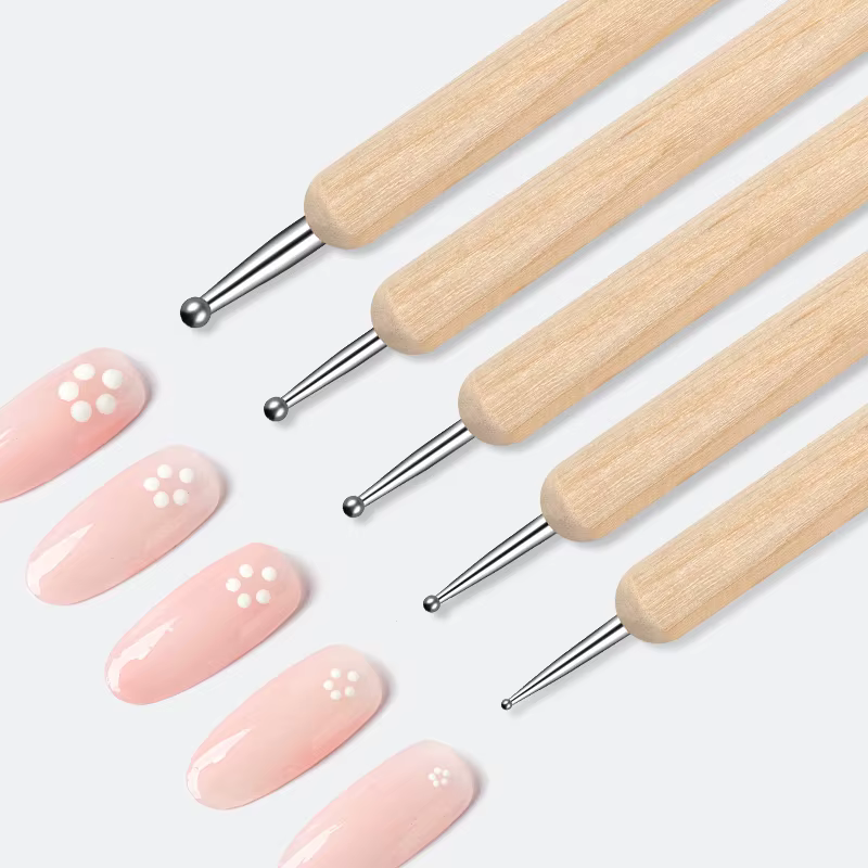 Perceuse à ongles en bois à double tête en acier inoxydable, stylo à barre, barre d'arrête, vernis à