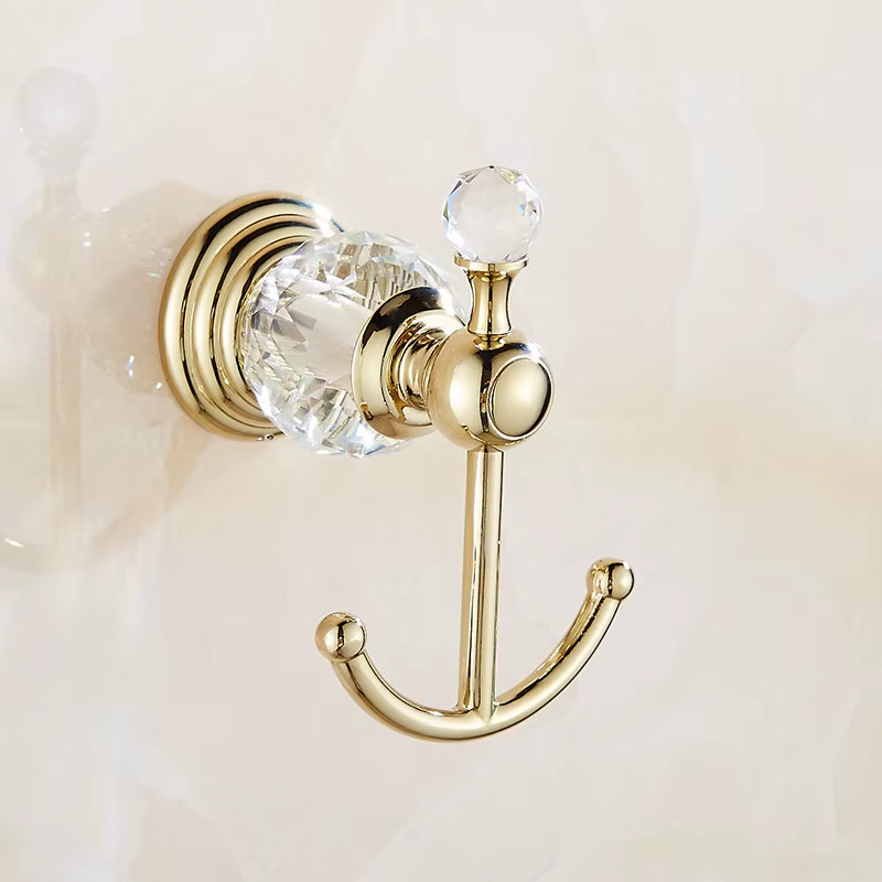 Ensemble d'accessoires de salle de bains en cristal et argent de luxe, ensemble de matériel de bain 