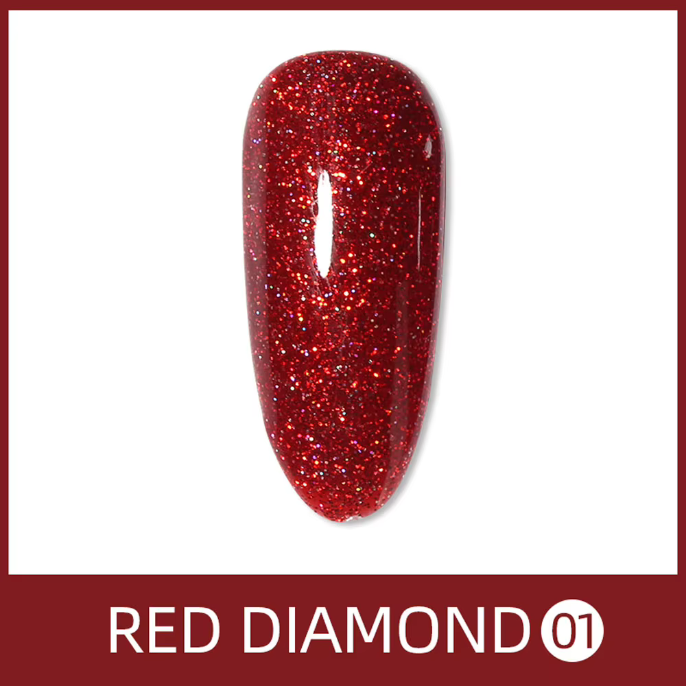 Vendeeni – vernis à ongles en Gel Semi-Permanent UV, 15ml, série à paillettes rouges brillantes, à t