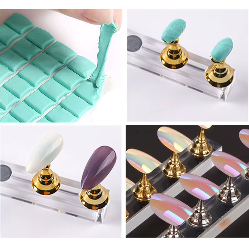Bâton d'argile à colle adhésive pour ongles, 1 paquet, support de pointes, présentoir de manucure, f