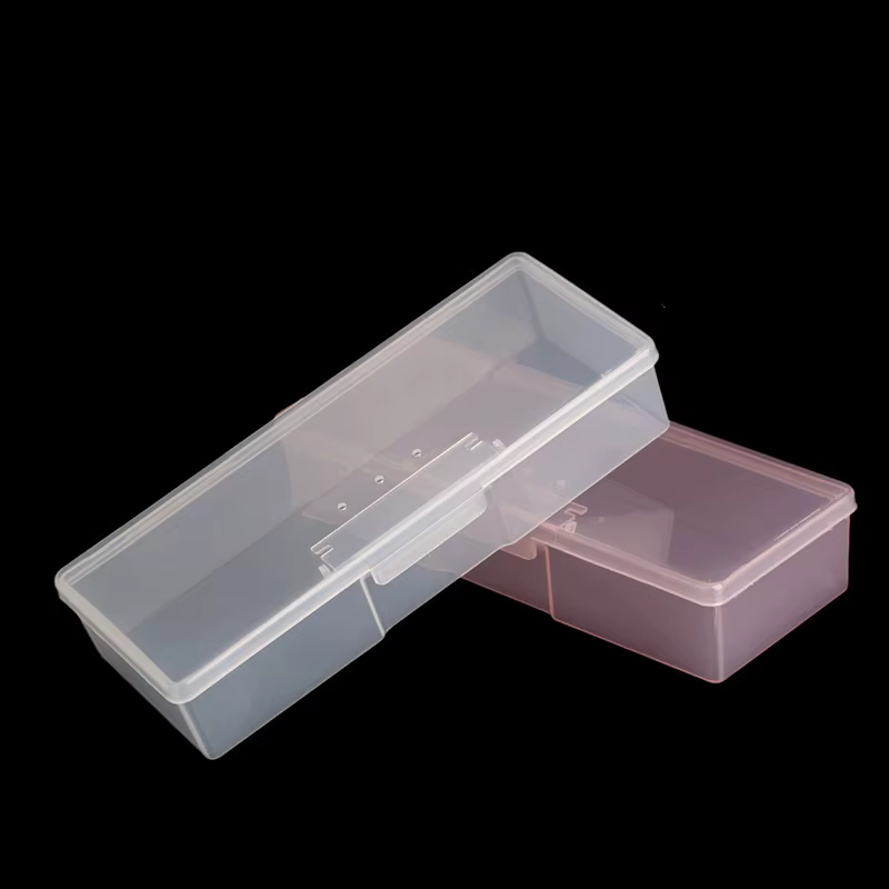 Boîte de rangement rectangulaire en plastique Transparent pour Nail Art, 1 pièce, boîte de rangement