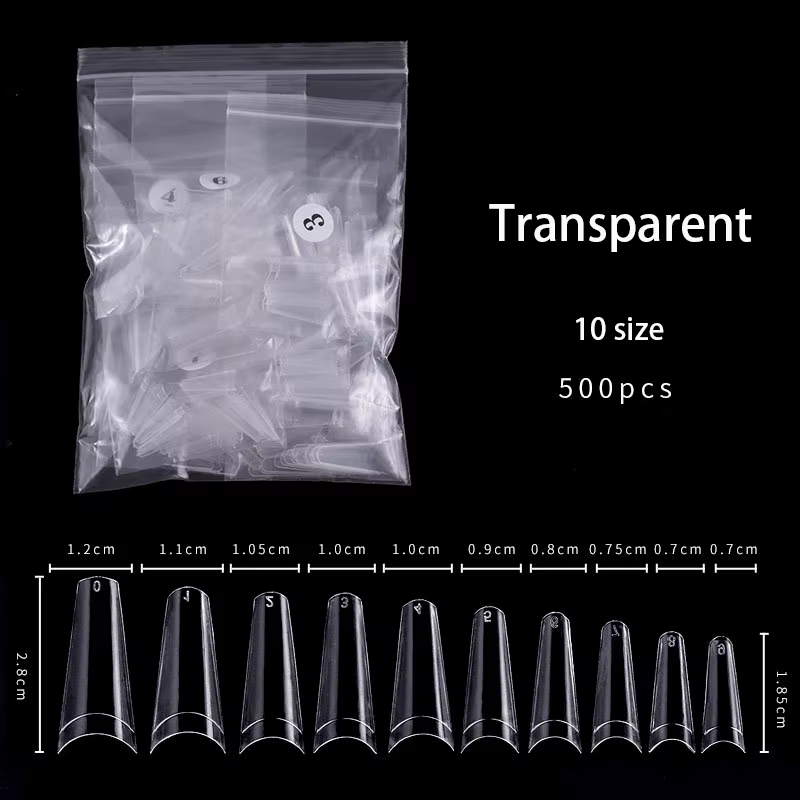 500 faux ongles Art conseils français naturel cercueil Transparent faux ongles conseils pour acryliq