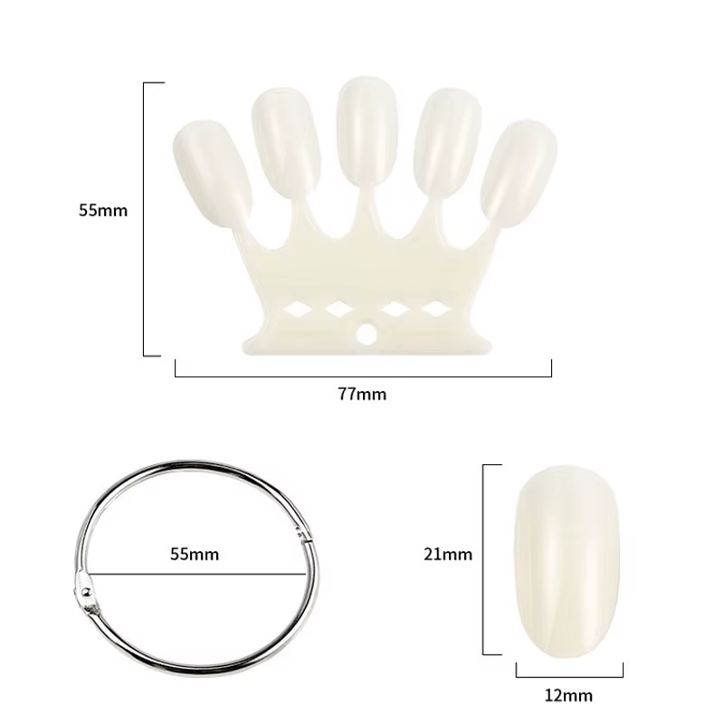 50 pointes carte de couleur faux ongles échantillon ventilateur Transparent blanc acrylique montrant