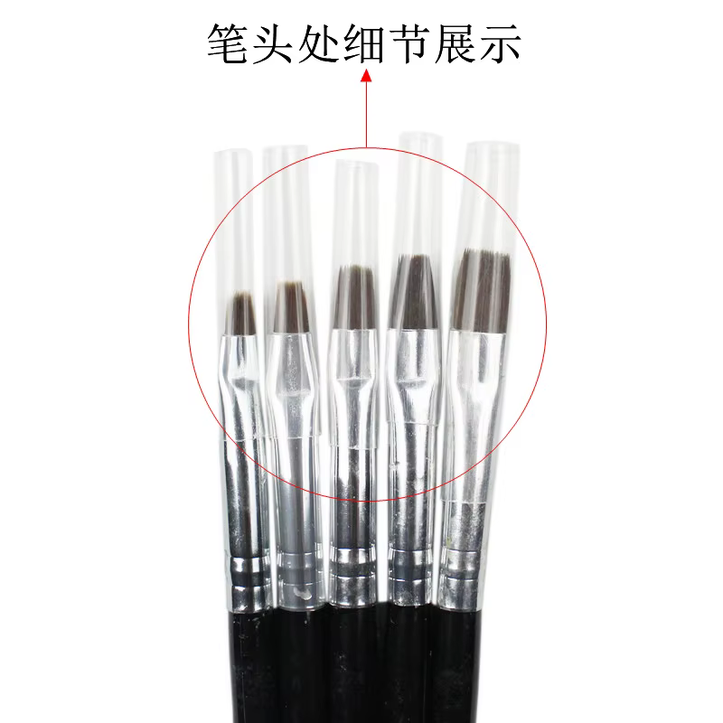 Kolinsky – ensemble de pinceaux plats pour Nail Art, 5 pièces, dégradé acrylique, constructeur de Ge