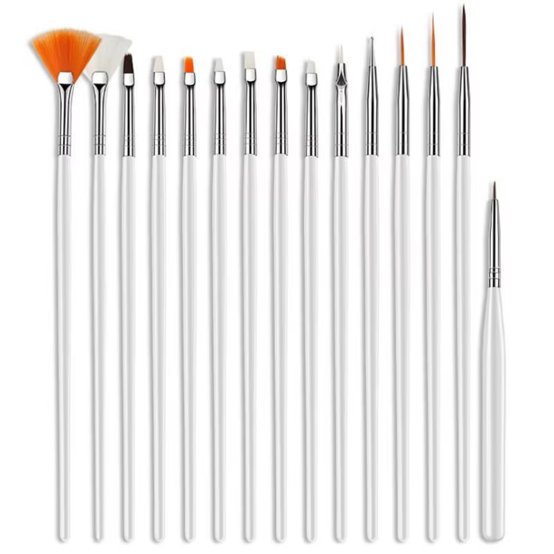 Brosse à ongles pour manucure, brosse à Gel pour Nail Art, 15 pièces/ensemble, brosse à ongles, poud