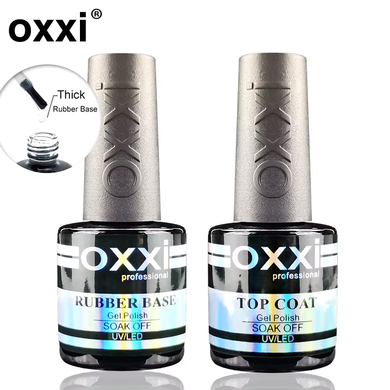 OXXI Base en caoutchouc semi-permanente pour vernis gel 8 ml Base épaisse et couche de finition pour