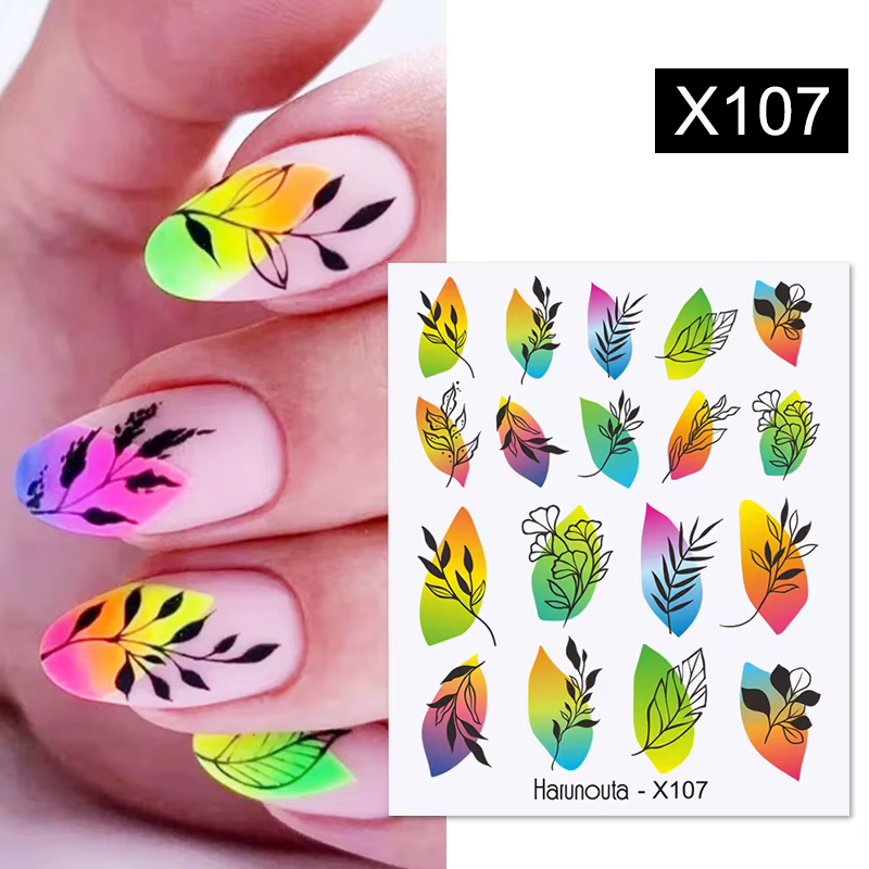 Harunouta – autocollants à motif de fleurs, feuilles de printemps, Art de manucure et de pédicure, G