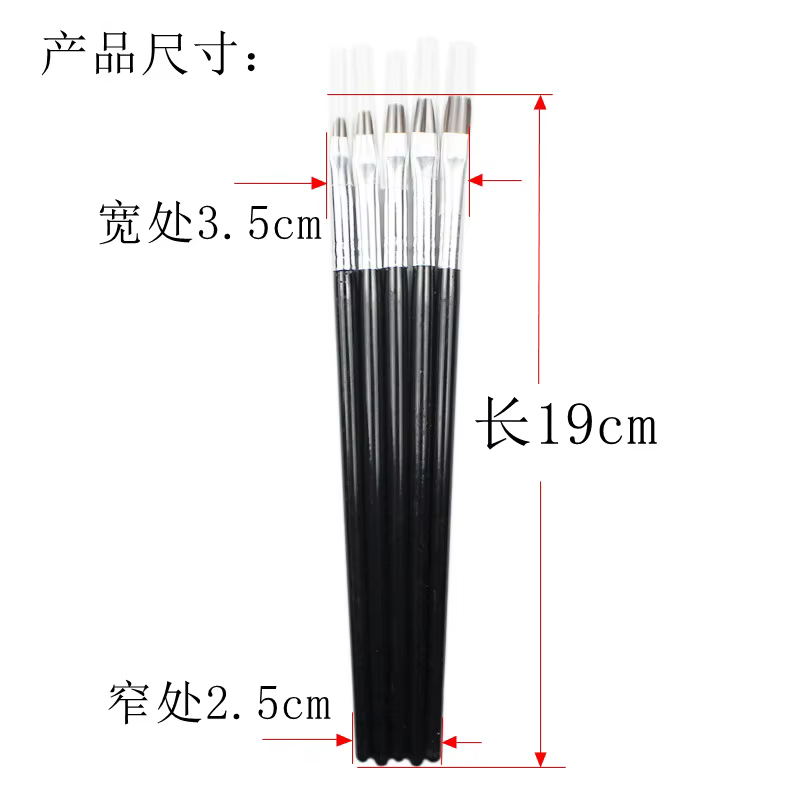 Kolinsky – ensemble de pinceaux plats pour Nail Art, 5 pièces, dégradé acrylique, constructeur de Ge