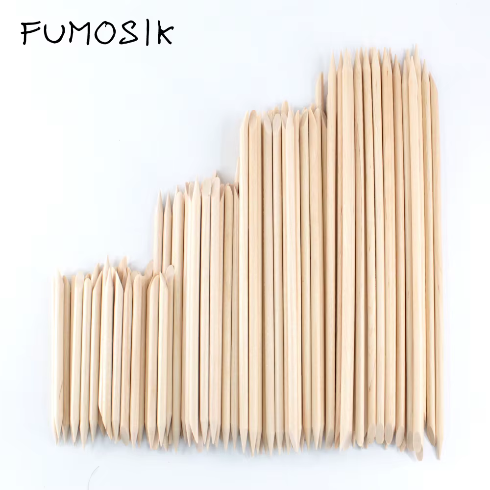 Bâtons en bois Orange de différentes tailles, pour poussoir à cuticules, outil pour enlever les cuti