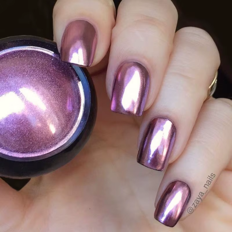 Poudre d'or et d'argent pour Nail Art, paillettes, Rose, champagne, vernis Gel UV, poussière, effet