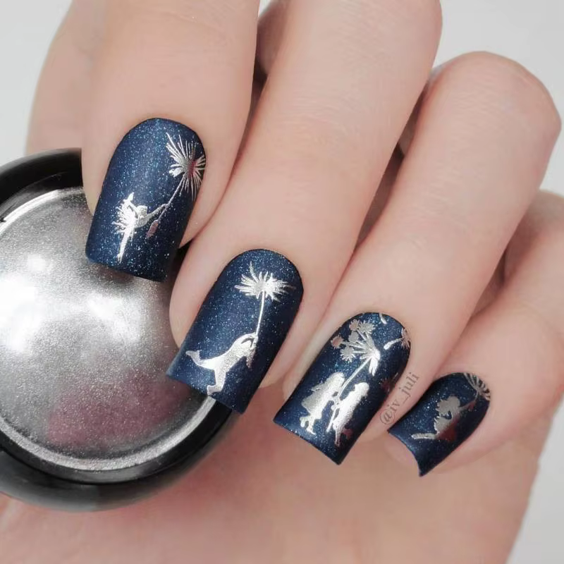 Poudre d'or et d'argent pour Nail Art, paillettes, Rose, champagne, vernis Gel UV, poussière, effet