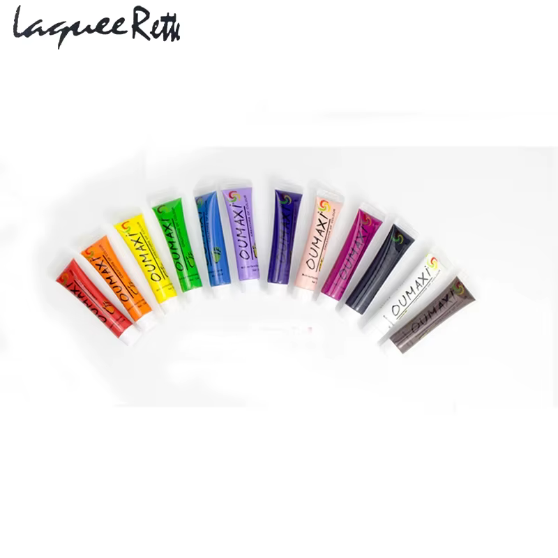 12 pièces/boîte peinture acrylique pour ongles Gel multicolore peinture 3D OUMAXI tremper la peintur
