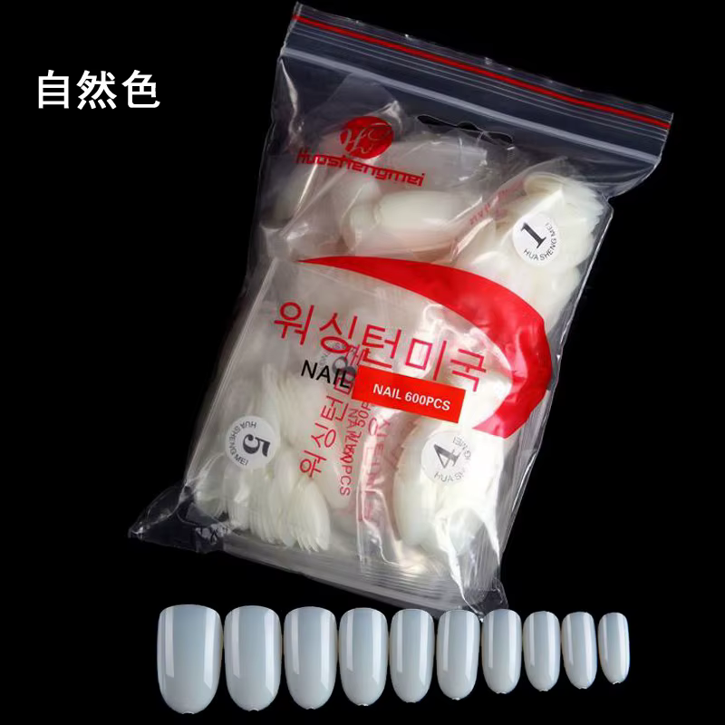 Faux ongles ovales courts trois couleurs, 500 pièces/paquet, pointes pour couverture complète, outil