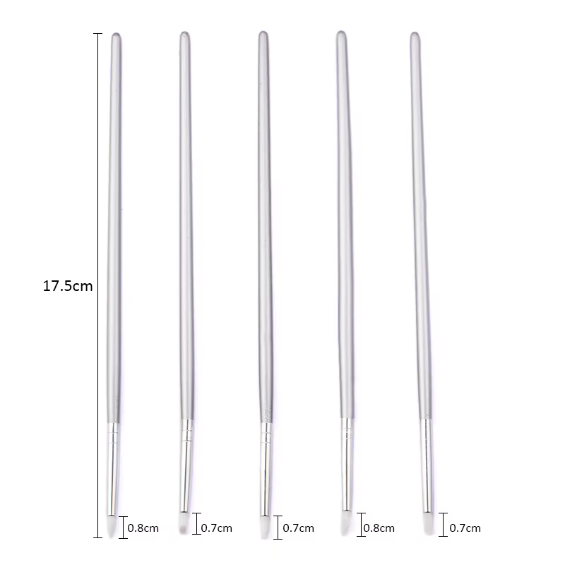 Brosse à ongles en Silicone, 5 pièces, Sculpture, gaufrage, poterie creuse, Sculpture, Gel UV façonn
