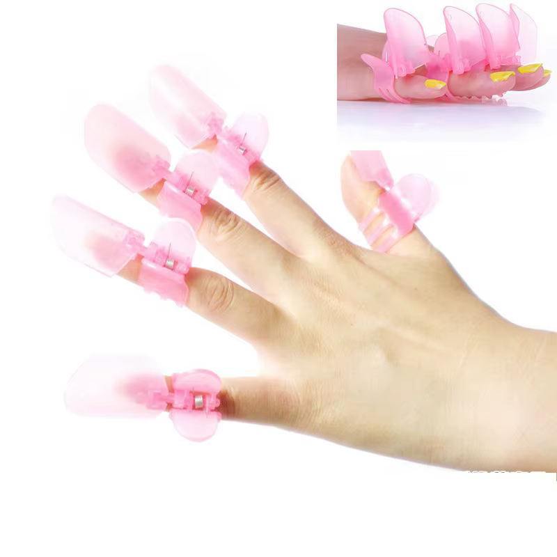 10 pièces/ensemble rose manucure doigt housse de Protection vernis bouclier Protection Clip protecte