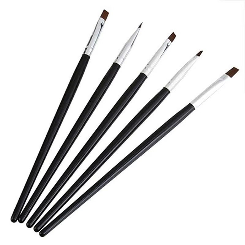 Kolinsky – ensemble de pinceaux plats pour Nail Art, 5 pièces, dégradé acrylique, constructeur de Ge