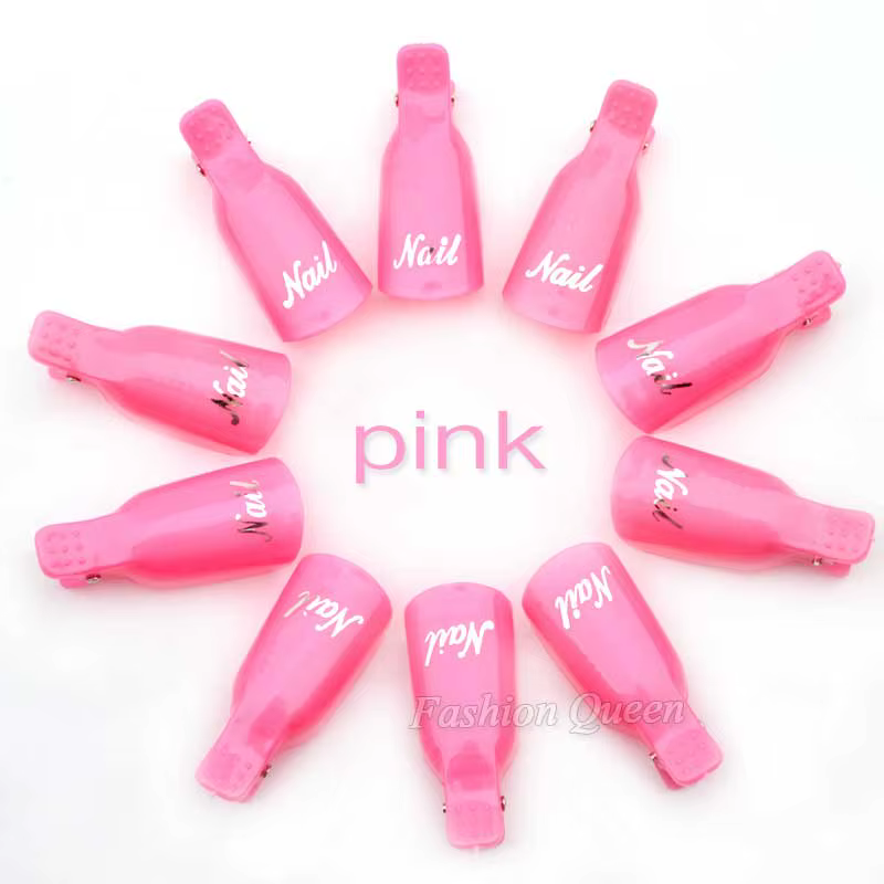 10 pièces/ensemble portable acrylique Nail Art tremper le capuchon pince UV Gel dissolvant de vernis