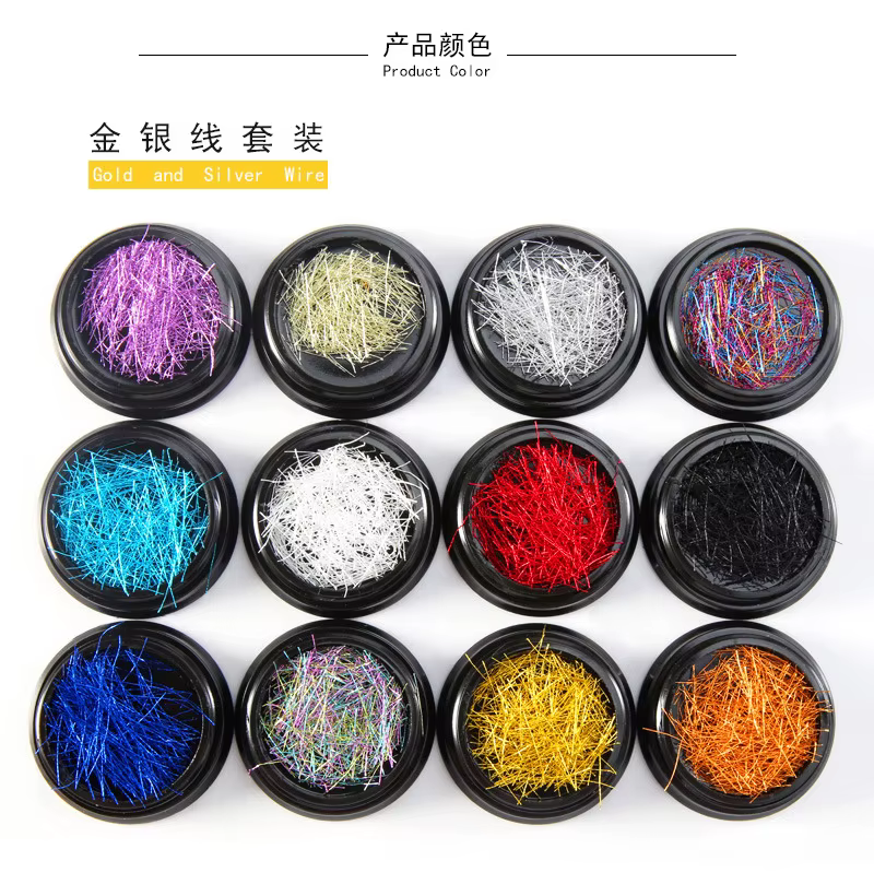 Fil Sirène pour Manucure, 12 Pièces, Nail Art, Décoration, Ligne D.lique, Accessoires de Haute Quali