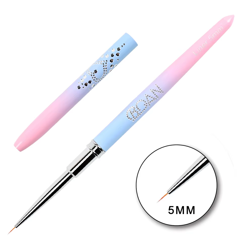 BQAN – brosse à ongles en or Rose, pour Gel UV, pour peinture de ligne, revêtement en acrylique cris
