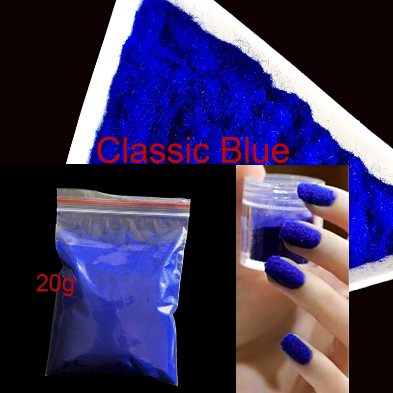 Poudre de velours pour ongles bleu, colorée, bricolage, beauté des ongles, flocage, 1 sac, 20g, Pigm