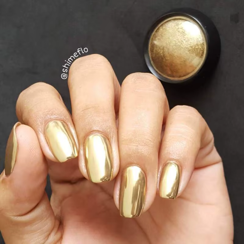 Poudre d'or et d'argent pour Nail Art, paillettes, Rose, champagne, vernis Gel UV, poussière, effet
