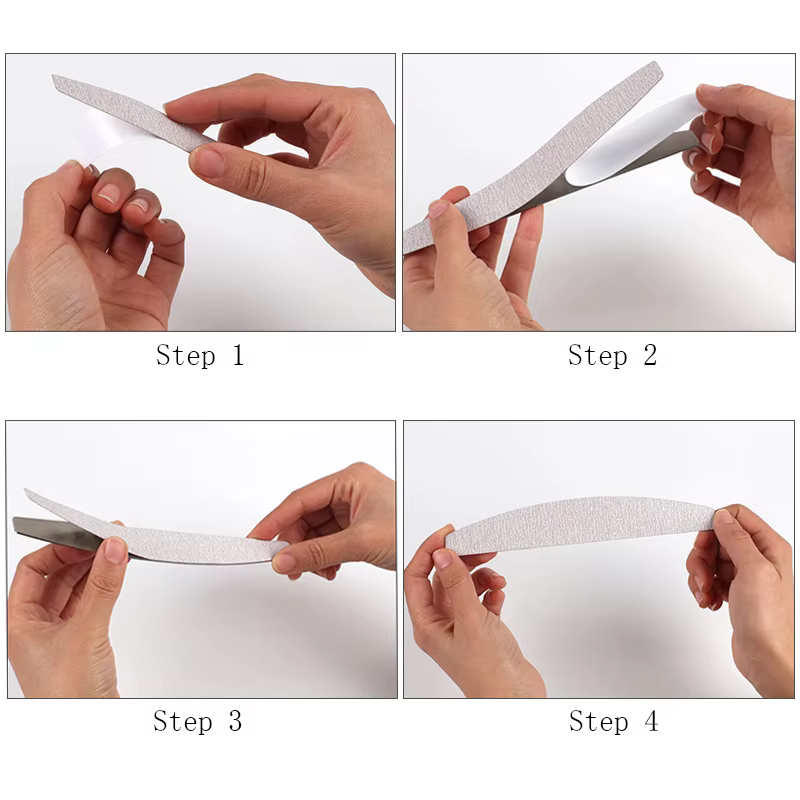 Lime à ongles en papier de verre de remplacement, 100 pièces, avec poignée en métal, tampon amovible