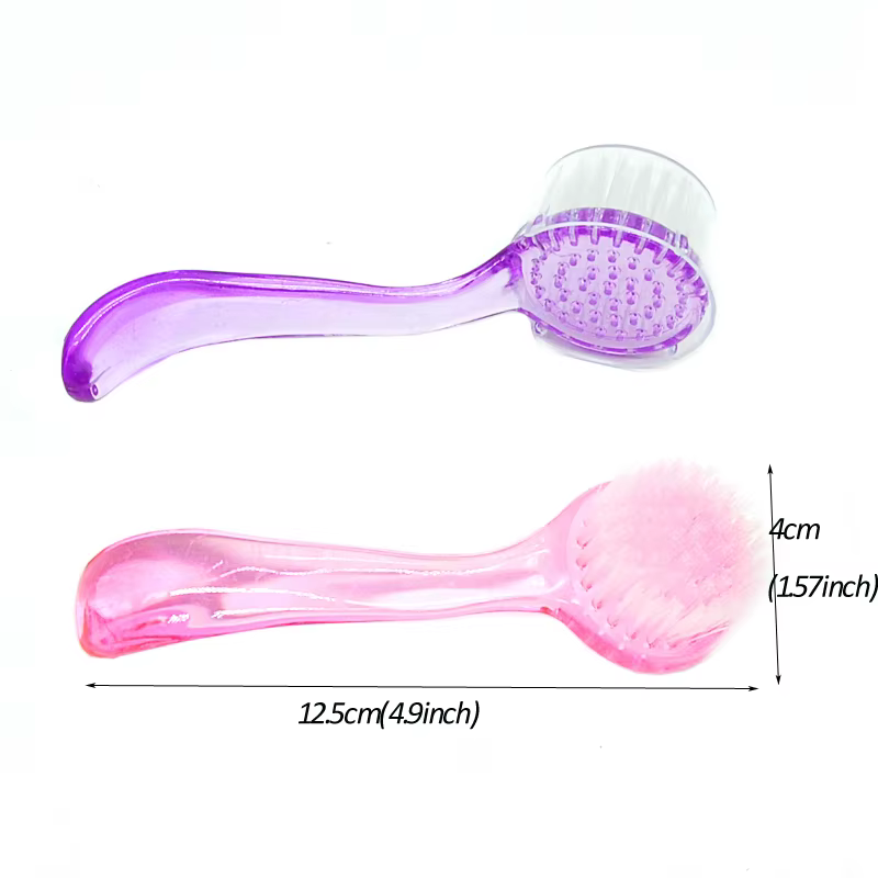 Lot de 1/3/5 pinceaux à ongles en acrylique, pinceau à poudre anti-poussière à tête ronde avec capuc