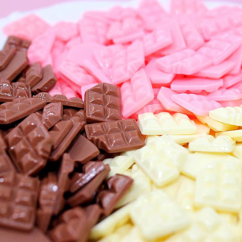 20 pièces ongles mignon breloques résine chocolat en forme de résine grands strass pour acrylique 3D
