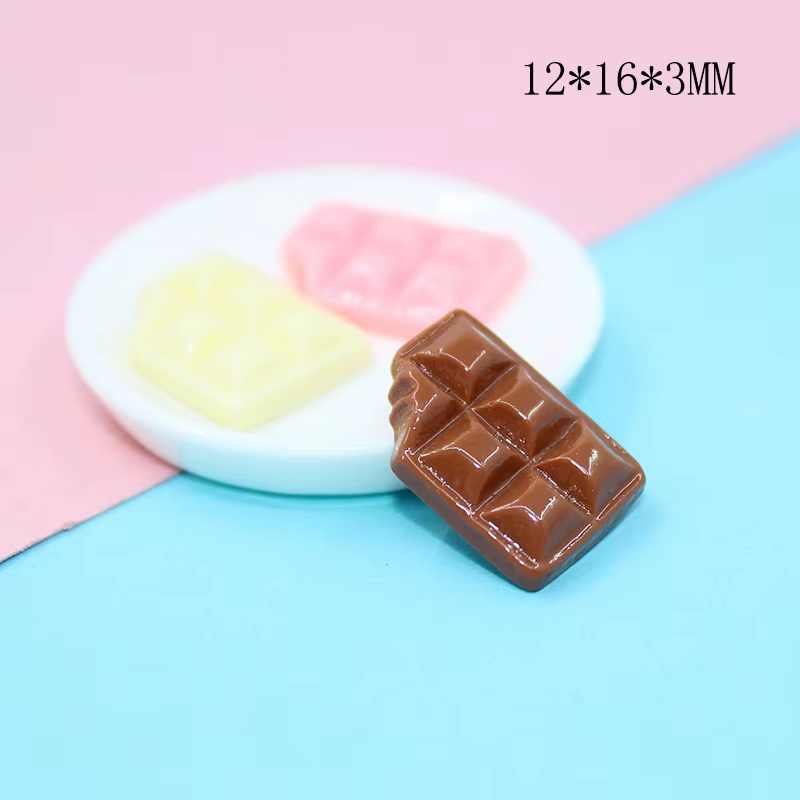 20 pièces ongles mignon breloques résine chocolat en forme de résine grands strass pour acrylique 3D