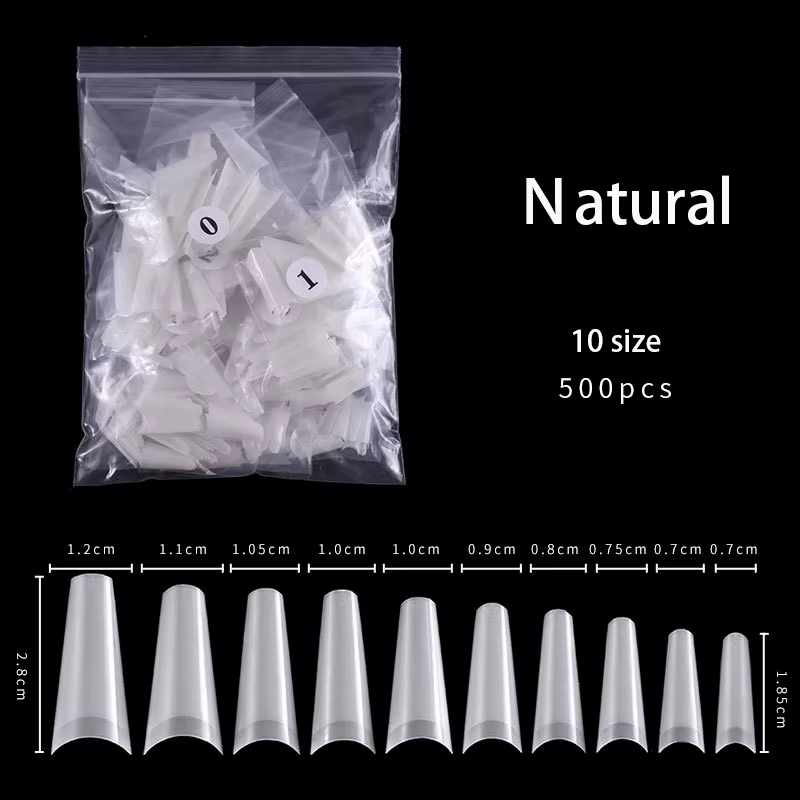 500 pièces faux ongles Art conseils français naturel Transparent cercueil faux ongles conseils acryl