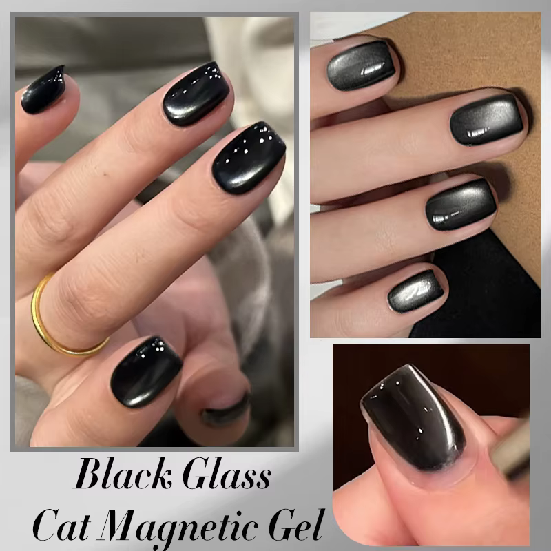 BORN PRETTY 10ml Gel Magnétique Noir Effet Chat pour Ongles, Vernis Semi-Permanent UV pour Manucure