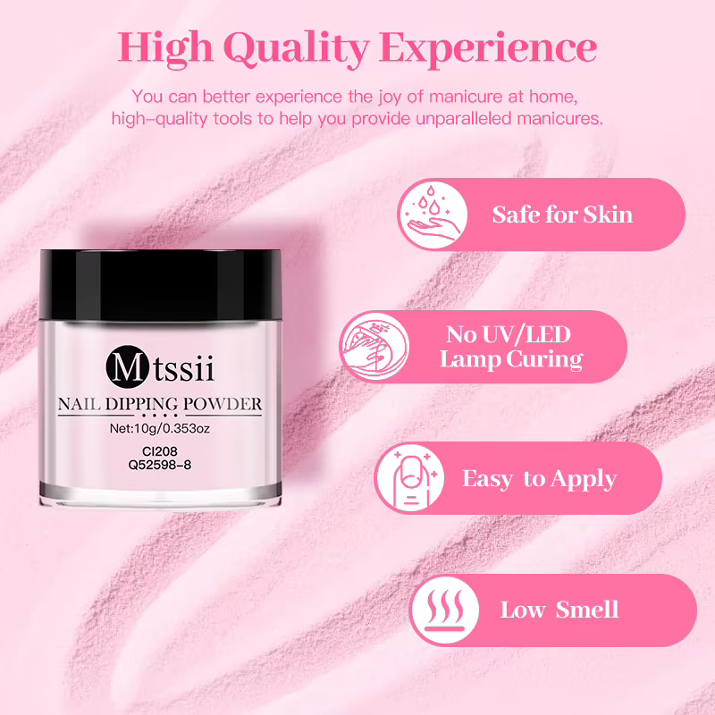 MTSSII 10g poudre à tremper pour ongles naturel sec sans lampe Cure bricolage Nail Art décoration Pi