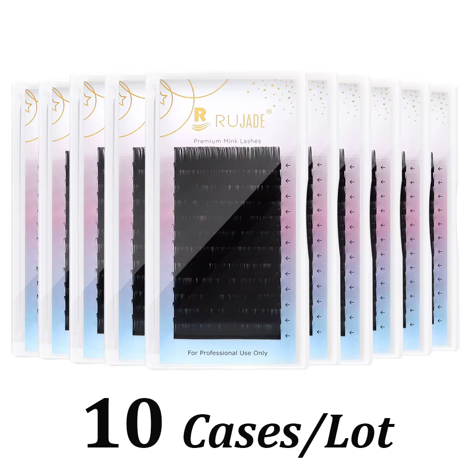 10 étuis Extension de cils individuels 6-20mm faux cils synthétiques en vison cils inférieurs Volume