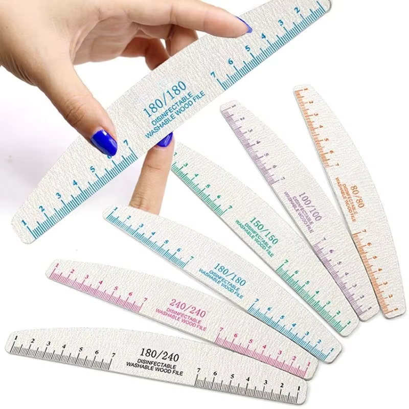 Limes à ongles en bois pour manucure et pédicure, 50 pièces, outils de pointes artificielles pour ve