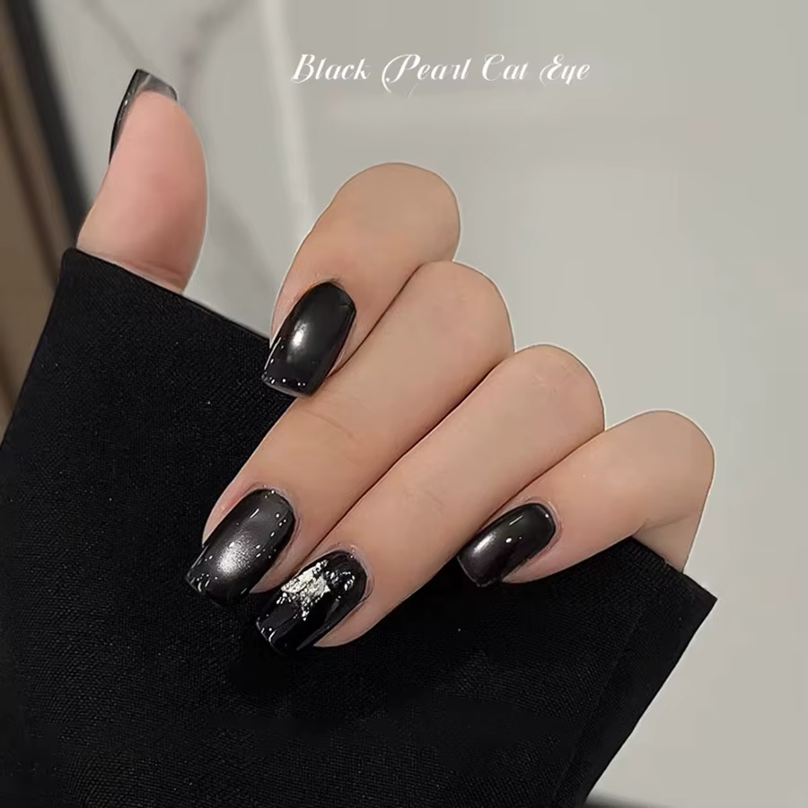 1-24 pièces WS Style japonais verre noir chat Gel magnétique vernis à ongles Nail Art manucure Varni