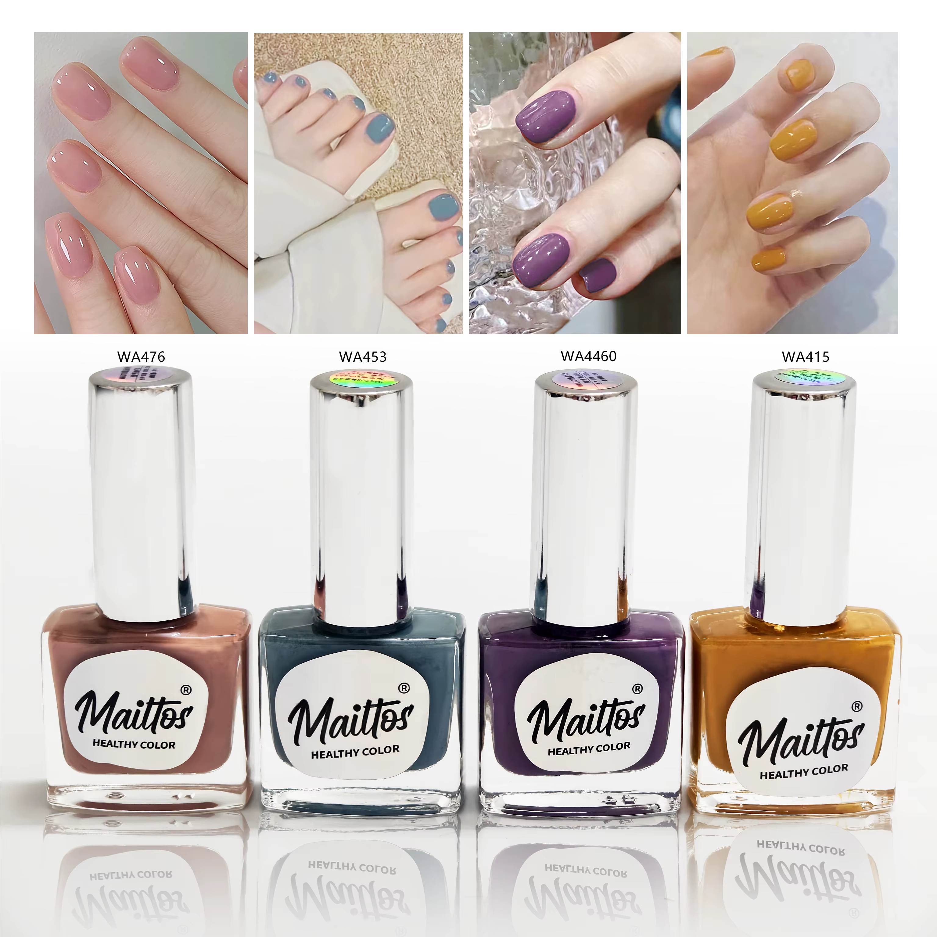 12mlx4 [415/453/460/475] Série Vintage jaune/violet, vernis à ongles à base d'eau, sans odeur, sécha