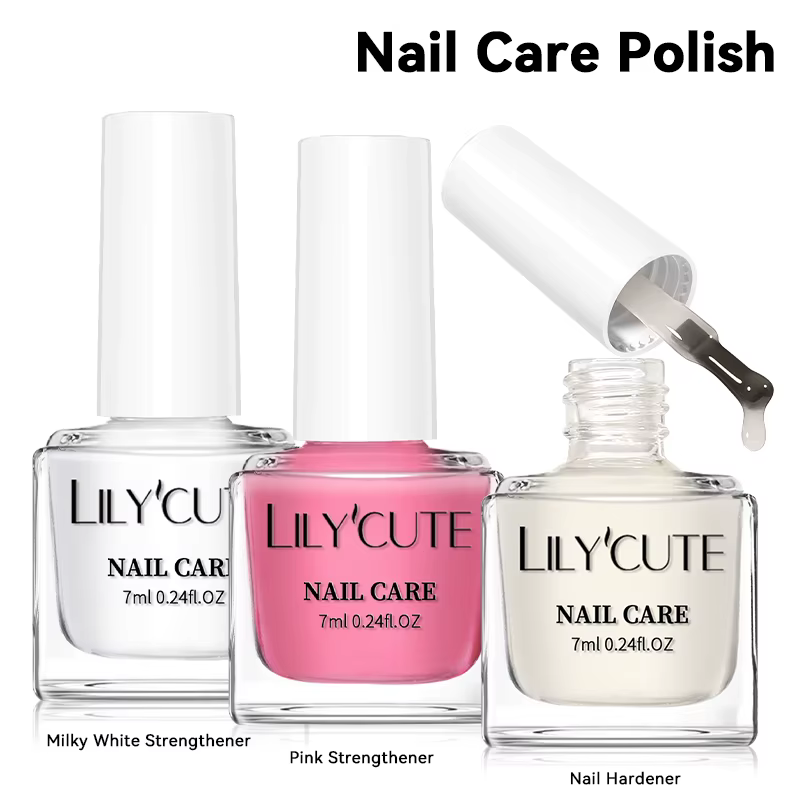 LILYCUTE 7ML vernis à ongles blanc laiteux rose effet de renforcement soin longue durée vernis à séc