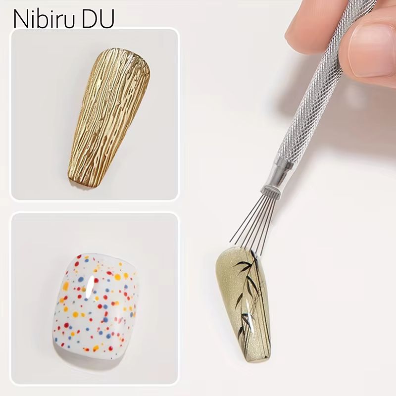 Professionnel 7 broches rayure Nail Art Liner brosse 3D pointe Ultra-mince ligne dessin stylo UV Gel