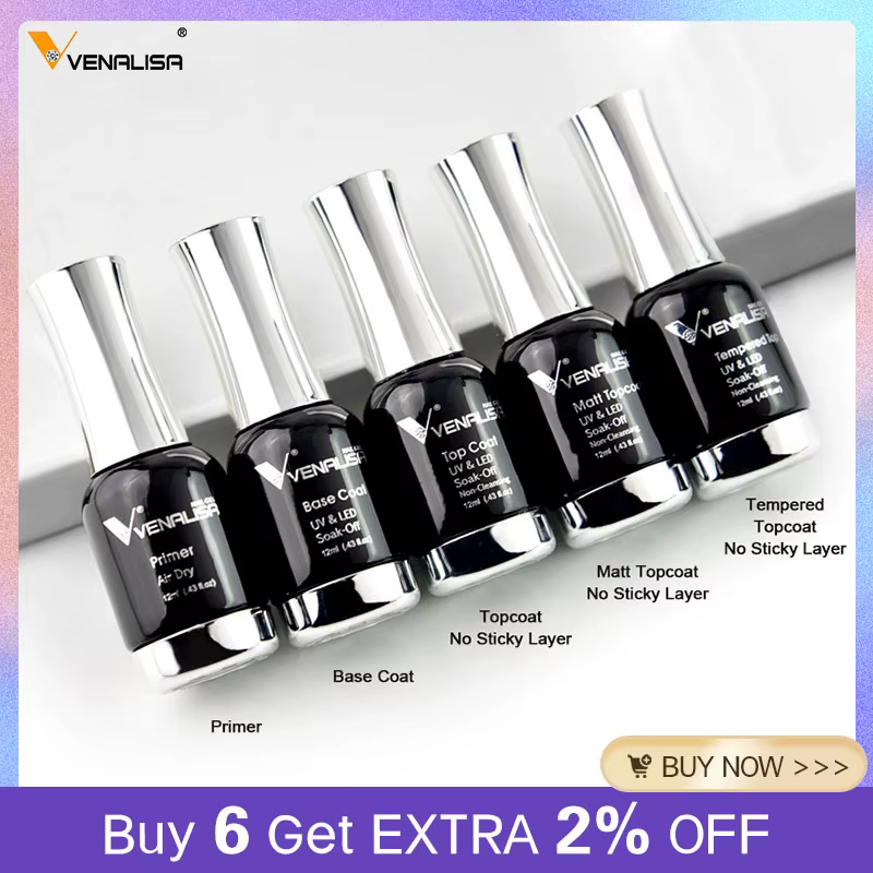Venalisa TPO gratuit trempé couche de finition vernis à ongles Gel platine vernis à ongles tremper U
