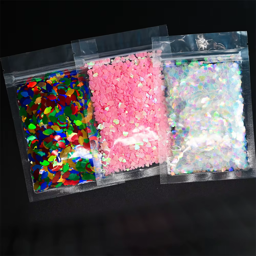 Paillettes holographiques pour ongles, 10g, cœur d'amour rose, décoration Nail Art, taille mixte, fl