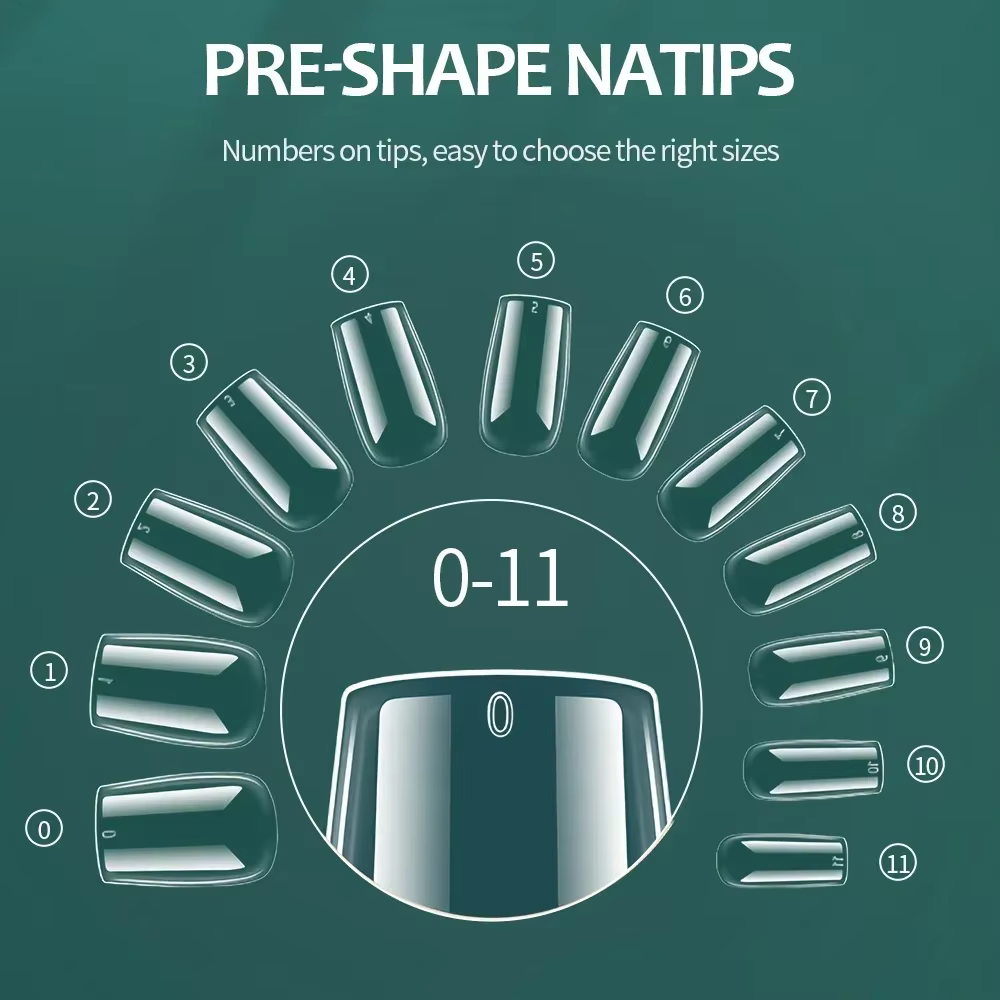 Nailpop 600 pièces Gel doux X ongles conseils couverture complète cercueil Stiletto faux ongles Extr