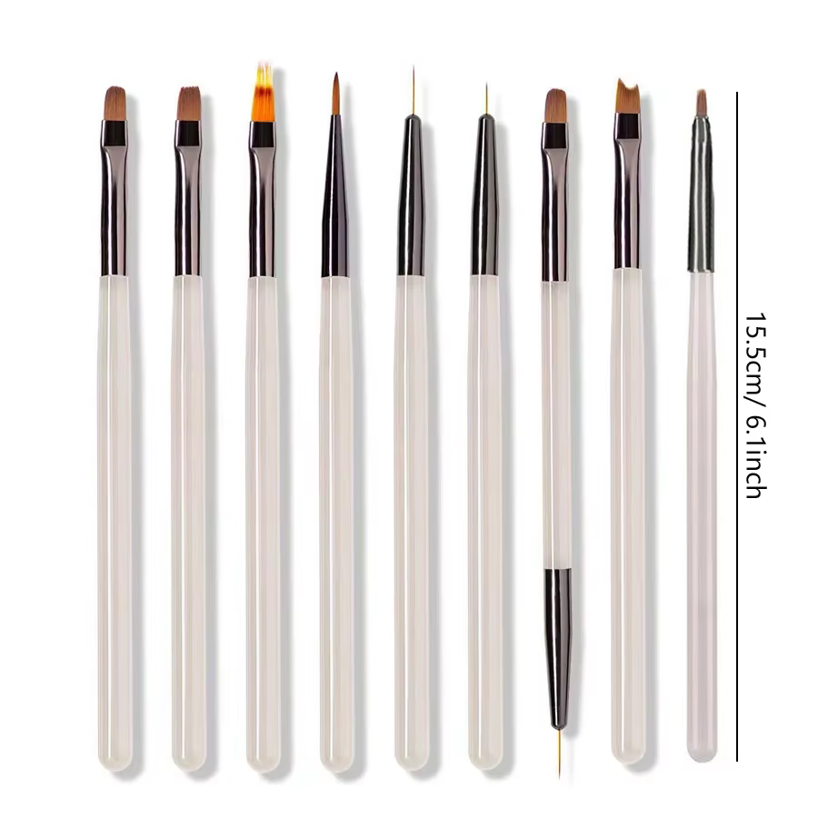 Ensemble de brosses à ongles en acrylique pour Gel UV, Extension de pointes d'ongles, outils de Salo