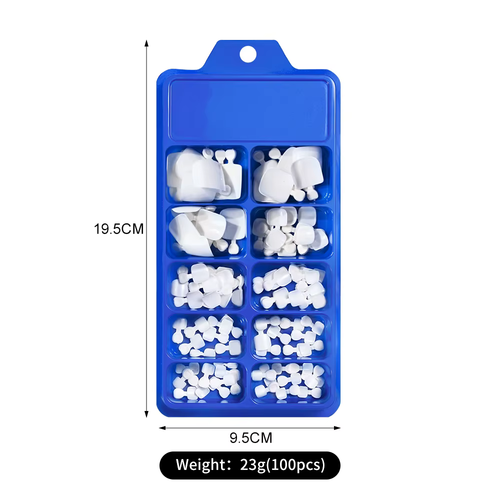 100 pièces court carré faux ongles conseils couverture complète blanc artificiel faux ongles acryliq