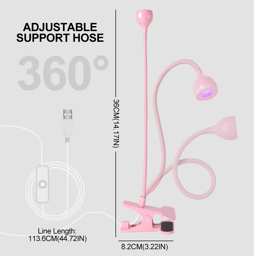 Lampe UV LED pour sécher les ongles en Gel, vernis à ongles, bureau Flexible à clipser, Mini lampe à